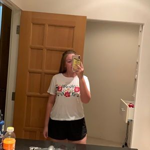 white tee w floral embroidery